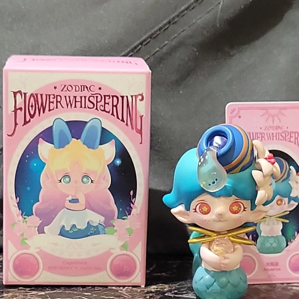 POP MART Flower Whispering Zodiac Aquarius  Pack ABS PVC Blue Collectible